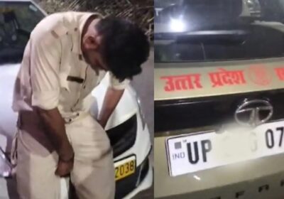 शराब के नशे में धुत पुलिसकर्मी ने की Driving, खड़ी Car में मारी टक्कर | UP Police | #shorts | Sach Ki Raftar